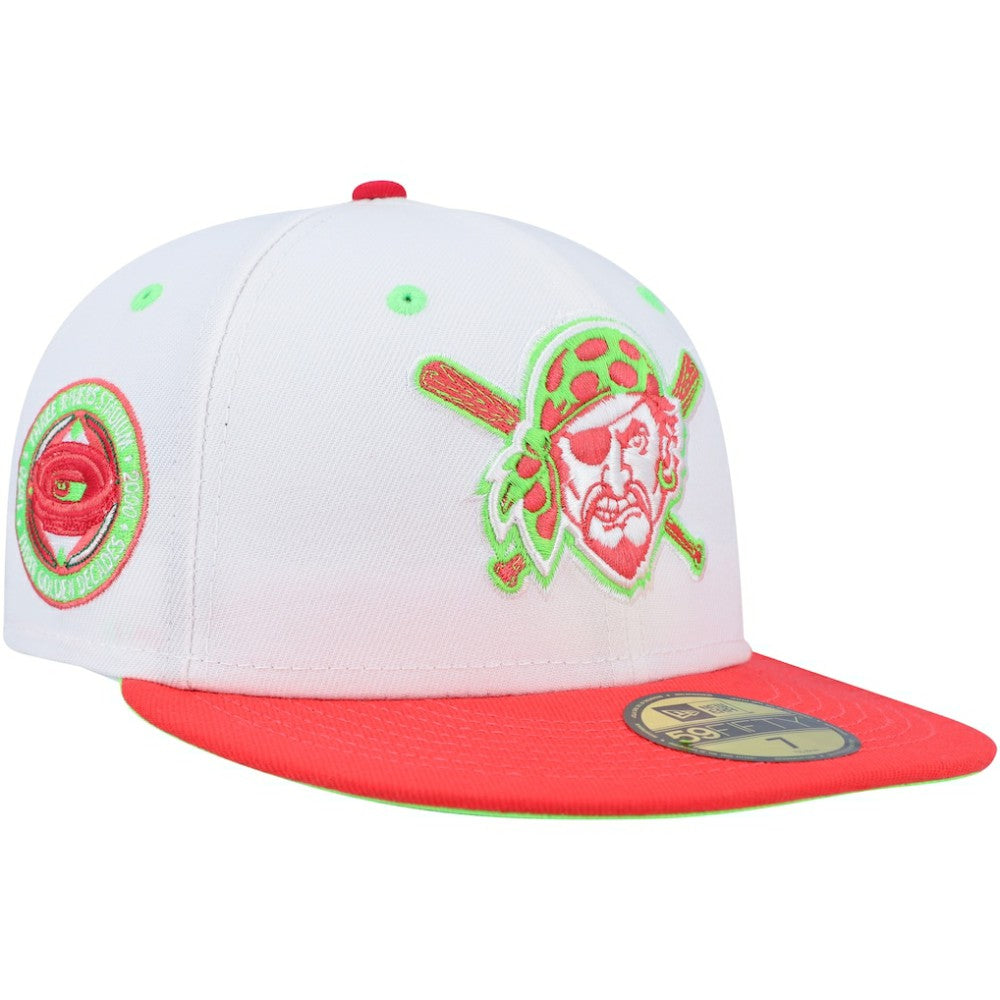 Pittsburgh Pirates Three Rivers Stadium 30th Anniversary Strawberry Lolli 59FIFTY Fitted Hat - White/Coral | New Era