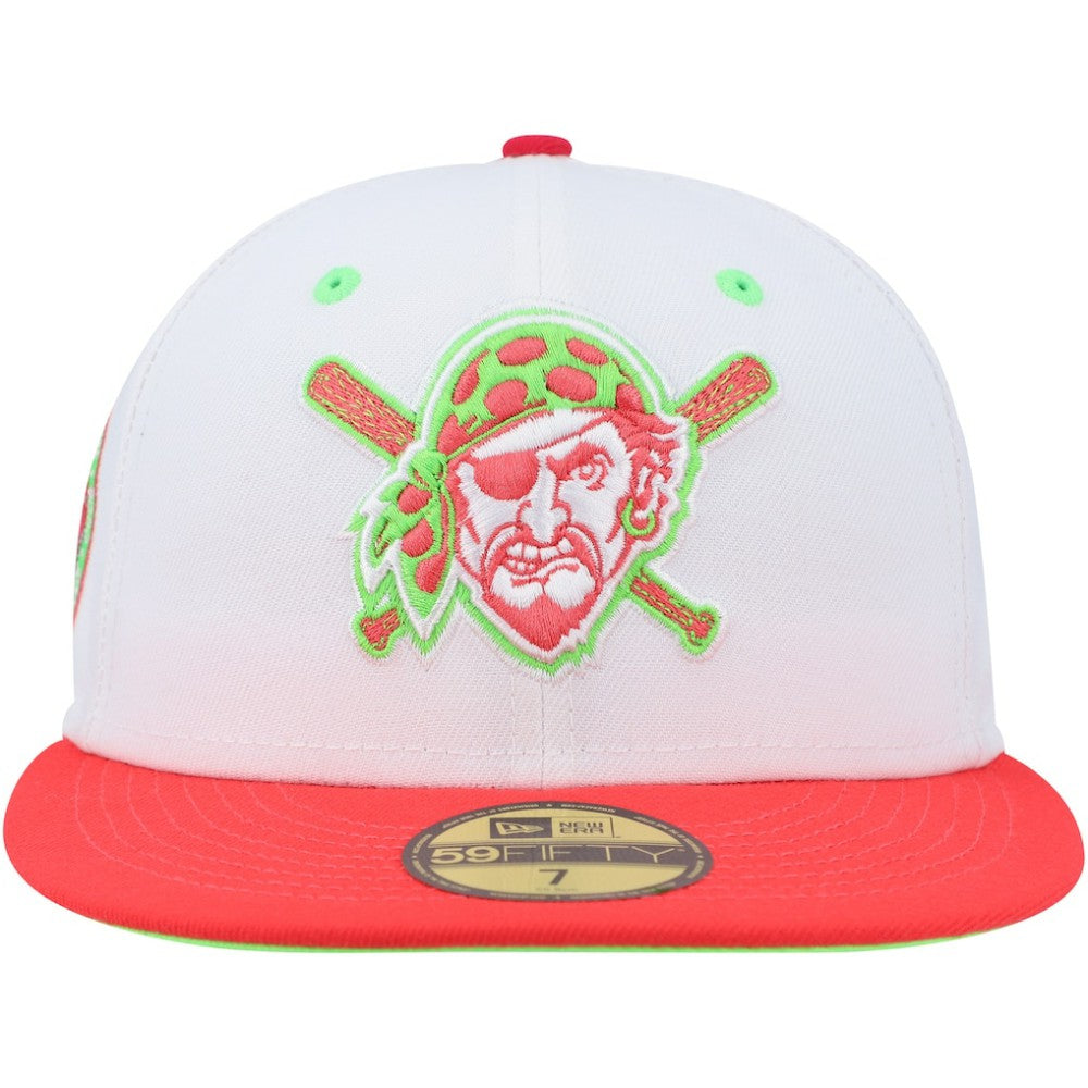 Pittsburgh Pirates Three Rivers Stadium 30th Anniversary Strawberry Lolli 59FIFTY Fitted Hat - White/Coral | New Era
