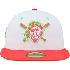 Pittsburgh Pirates Three Rivers Stadium 30th Anniversary Strawberry Lolli 59FIFTY Fitted Hat - White/Coral | New Era