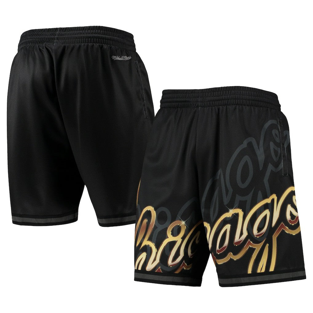 Chicago Bulls Big Face 4.0 Fashion Shorts - Black | Mitchell & Ness cheap