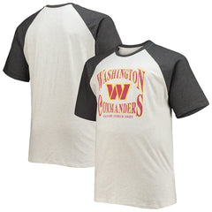 Washington Commanders Big & Tall Wordmark Raglan T-Shirt - Oatmeal/Heathered Charcoal for sale