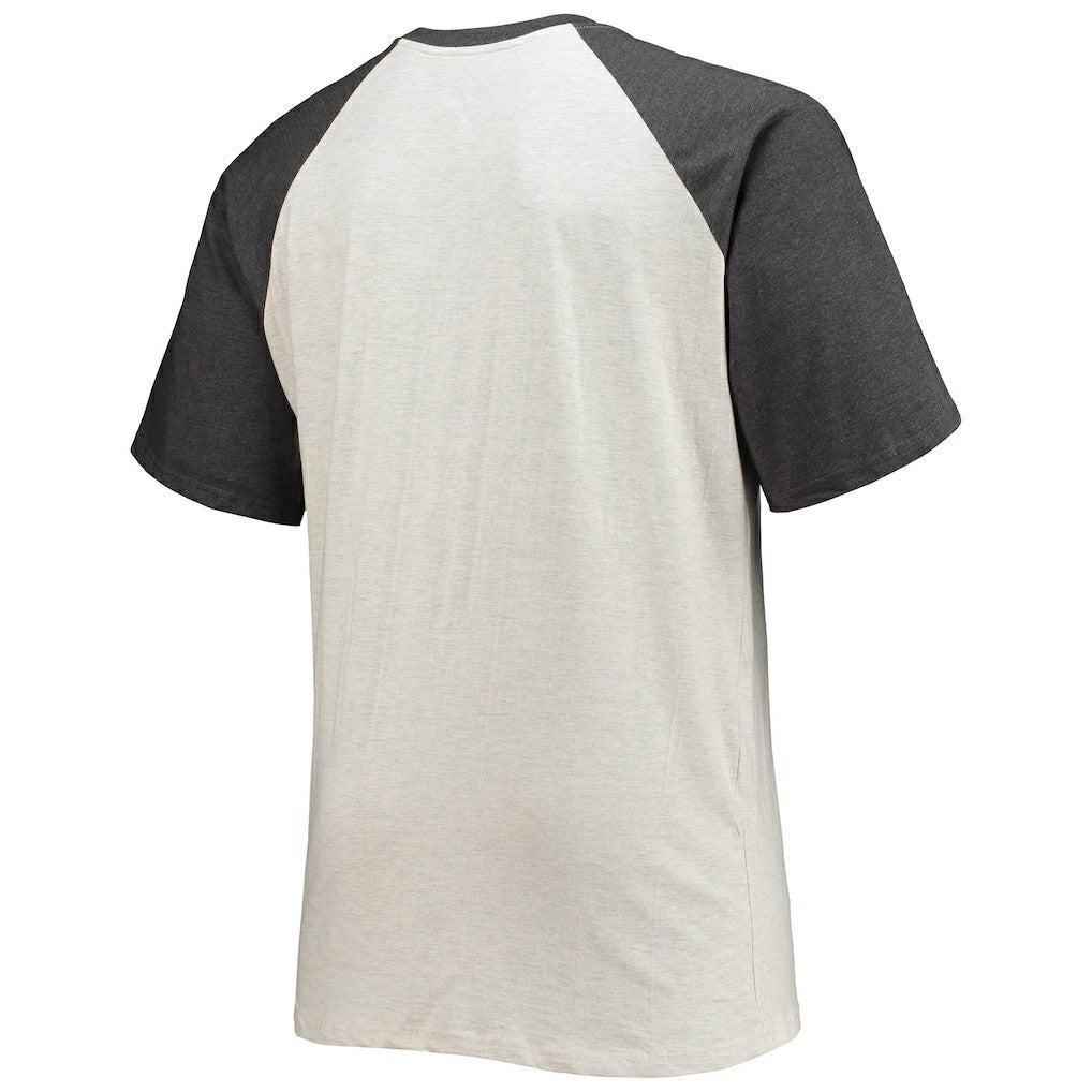 Washington Commanders Big & Tall Wordmark Raglan T-Shirt - Oatmeal/Heathered Charcoal for sale