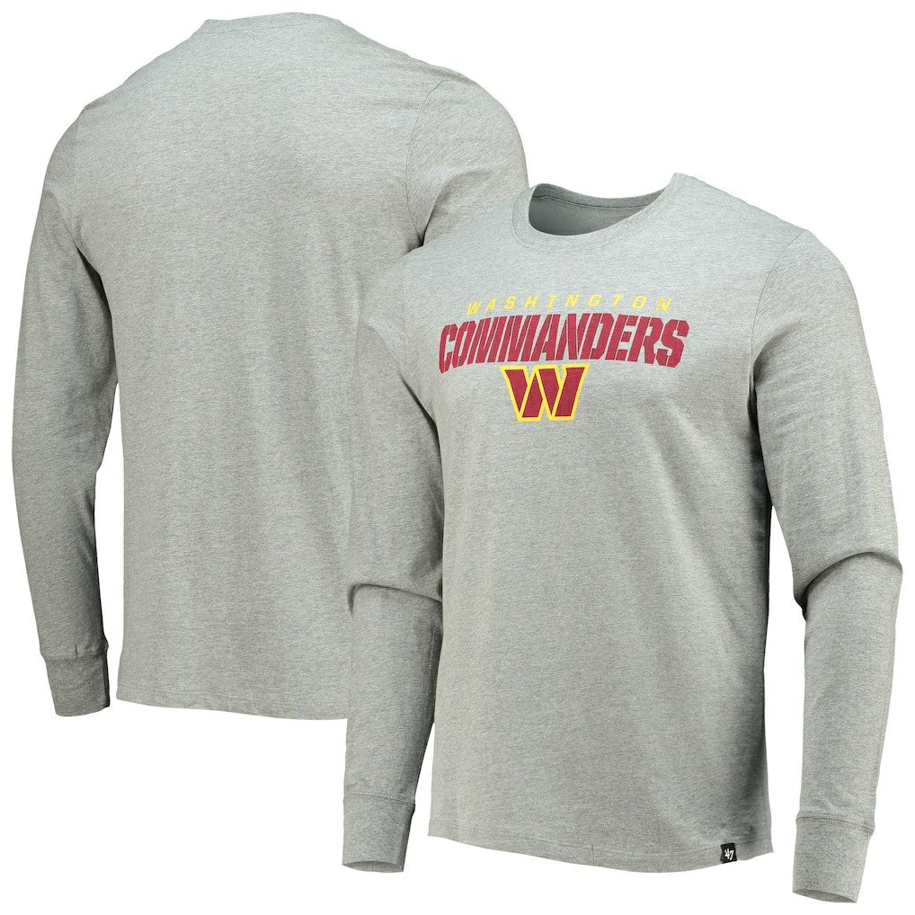 Washington Commanders '47 Traction Super Rival Long Sleeve T-Shirt - Heathered Gray cheap