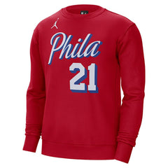 Joel Embiid Philadelphia 76ers Jordan Brand Statement Name & Number Pullover Sweatshirt - Red online