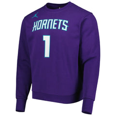 LaMelo Ball Charlotte Hornets Jordan Brand Statement Name & Number Pullover Sweatshirt - Purple outlet