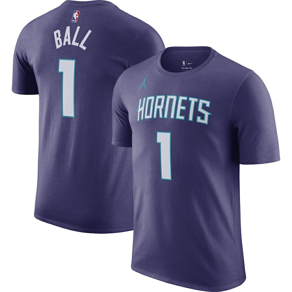 LaMelo Ball Charlotte Hornets Jordan Brand 2022/23 Statement Edition Name & Number T-Shirt - Purple for sale