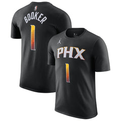 Devin Booker Phoenix Suns Jordan Brand 2022/23 Statement Edition Name & Number T-Shirt - Black cheap