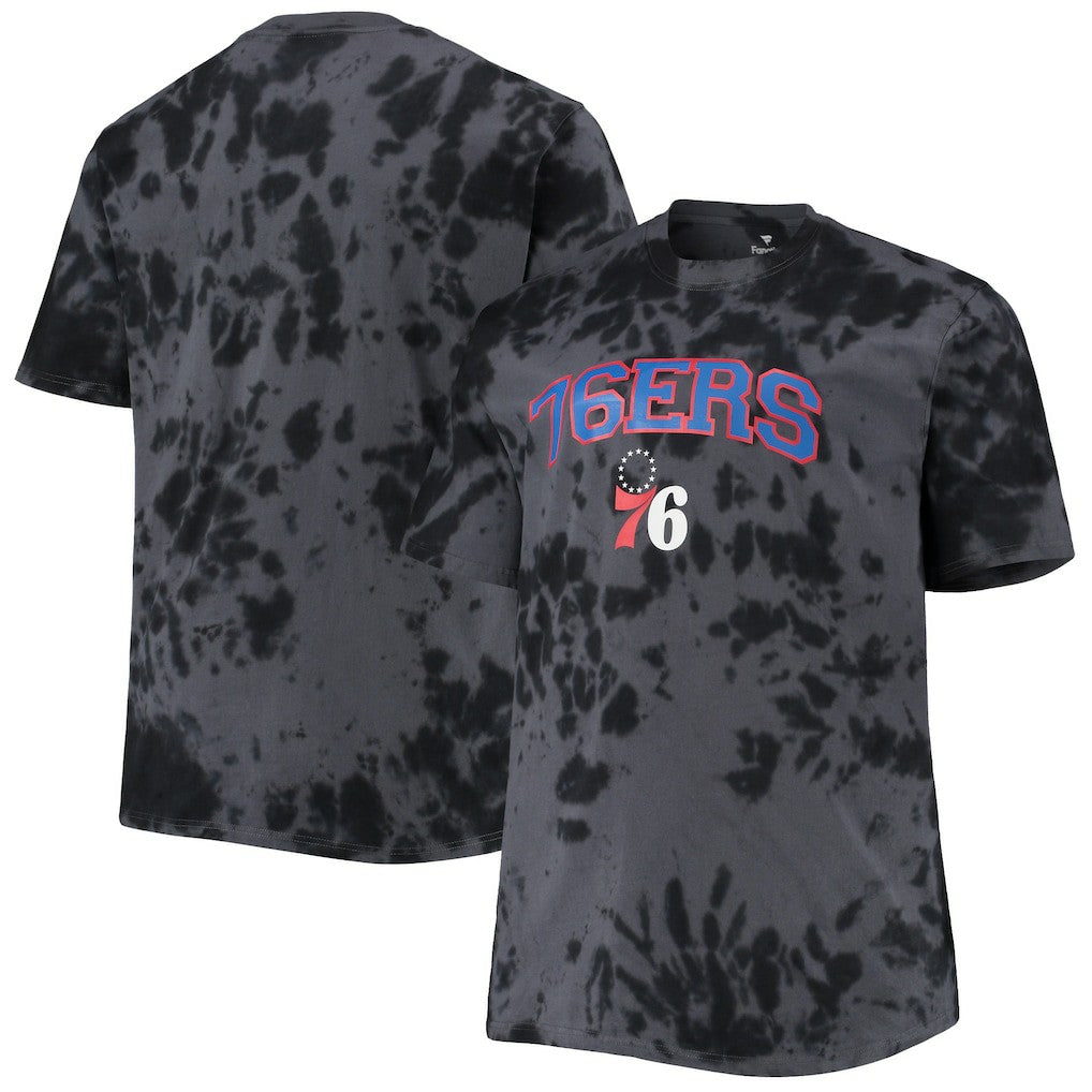 Philadelphia 76ers Big & Tall Marble Dye Tonal Performance T-Shirt - Black sale