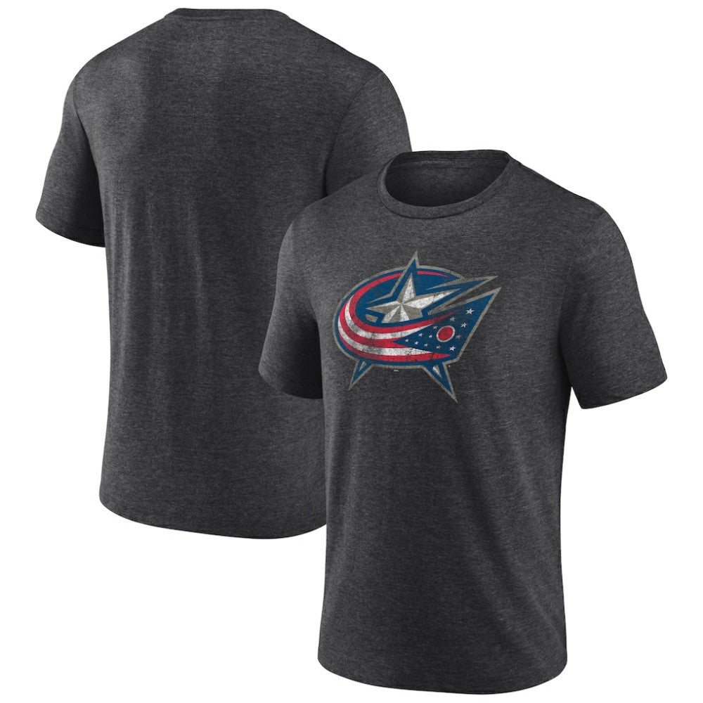 Columbus Blue Jackets Wraparound Tri-Blend T-Shirt Charcoal