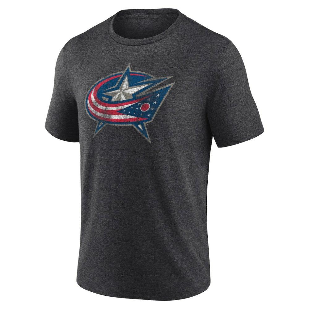 Columbus Blue Jackets Wraparound Tri-Blend T-Shirt Charcoal