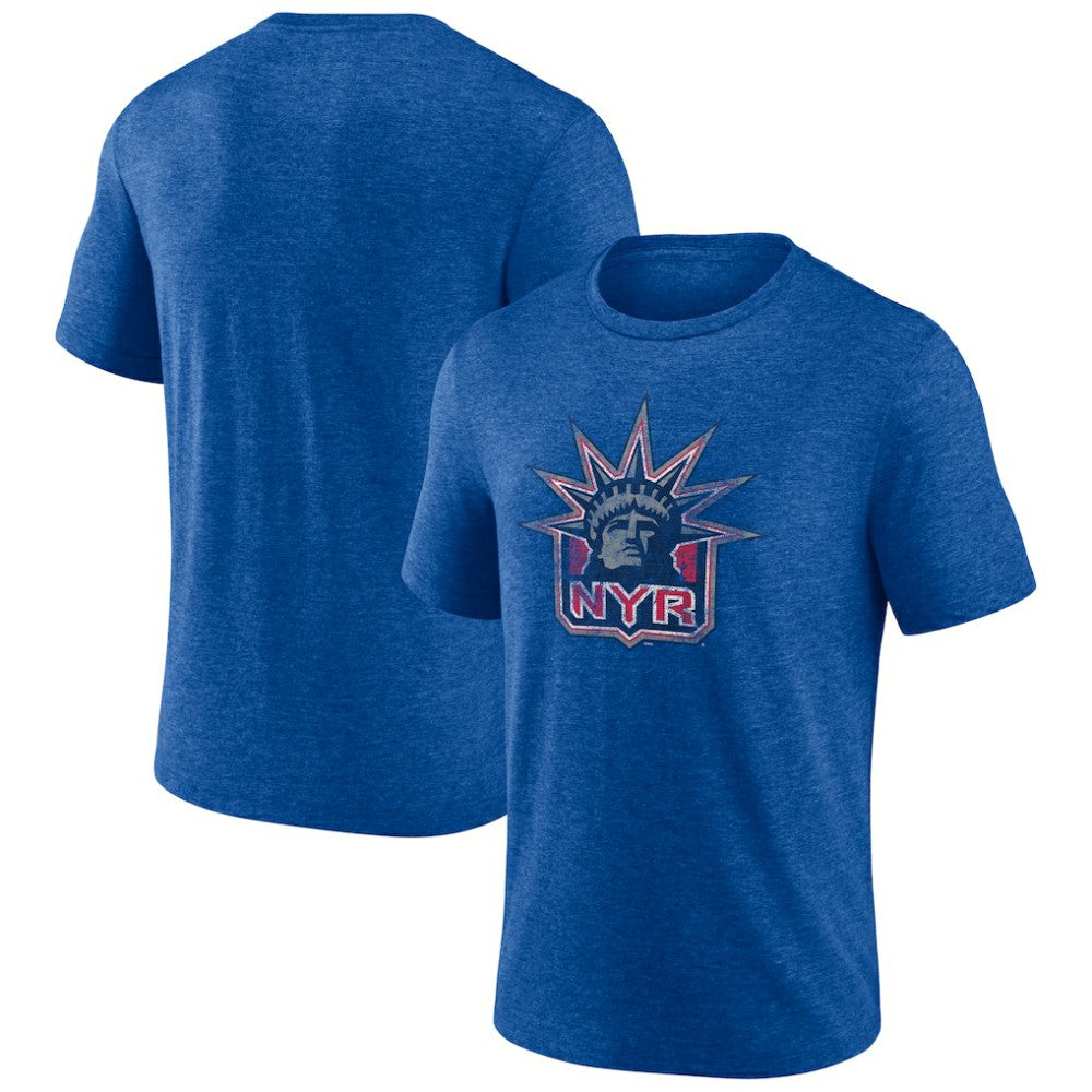 New York Rangers Wraparound Tri-Blend T-Shirt Blue