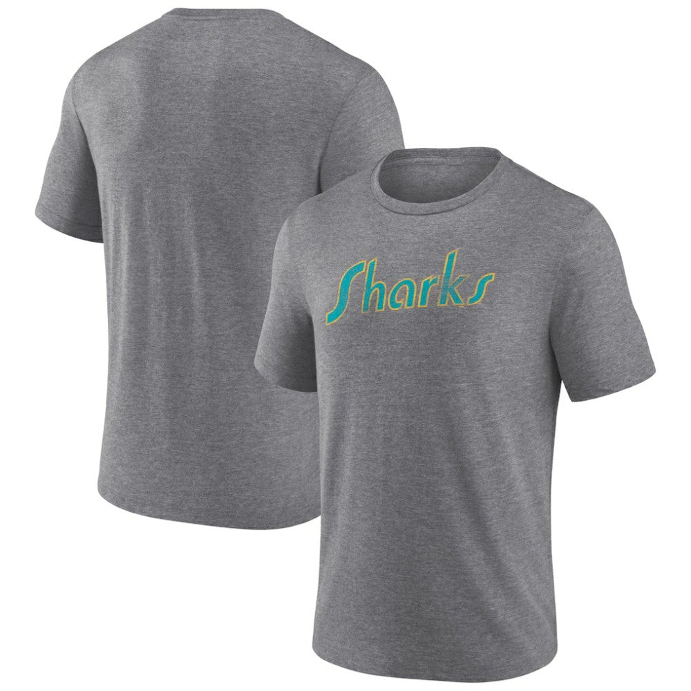 San Jose Sharks Wraparound Tri-Blend T-Shirt Heather Gray