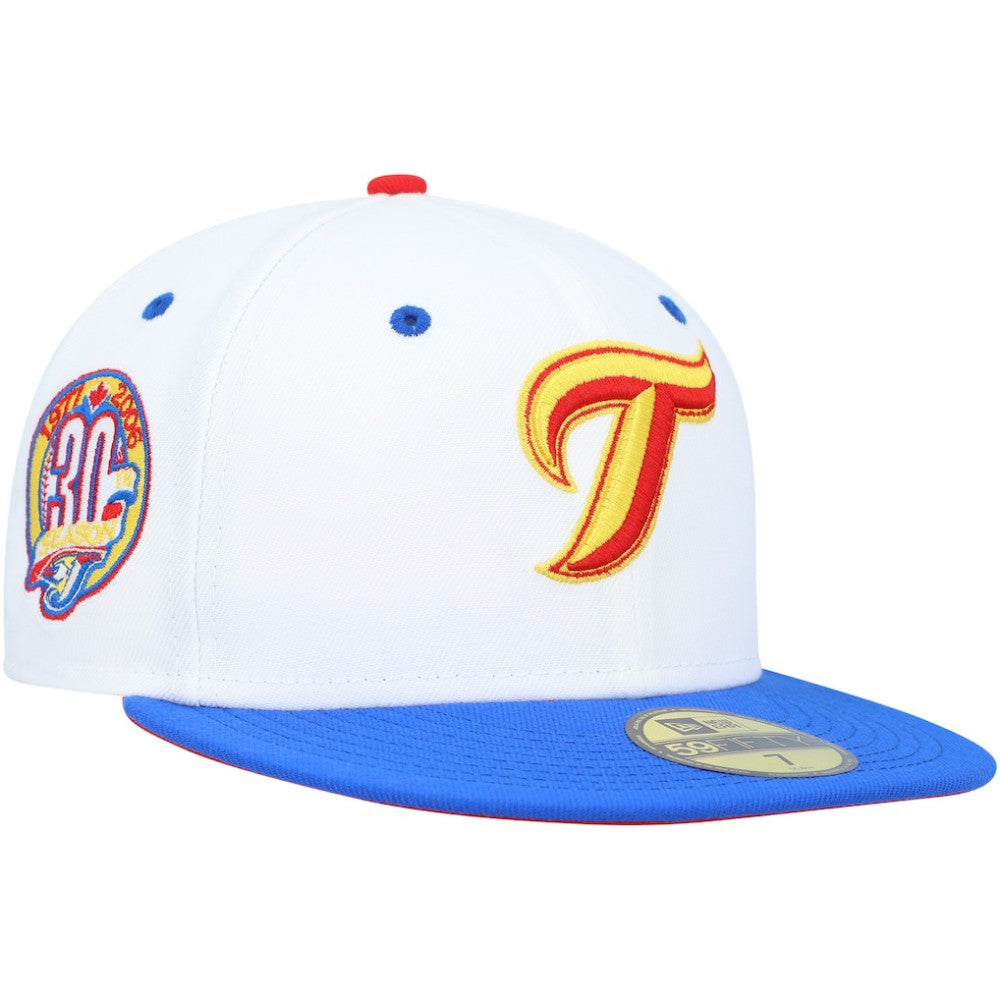 Toronto Blue Jays 30th Anniversary Cherry Lolli 59FIFTY Fitted Hat - White/Royal | New Era