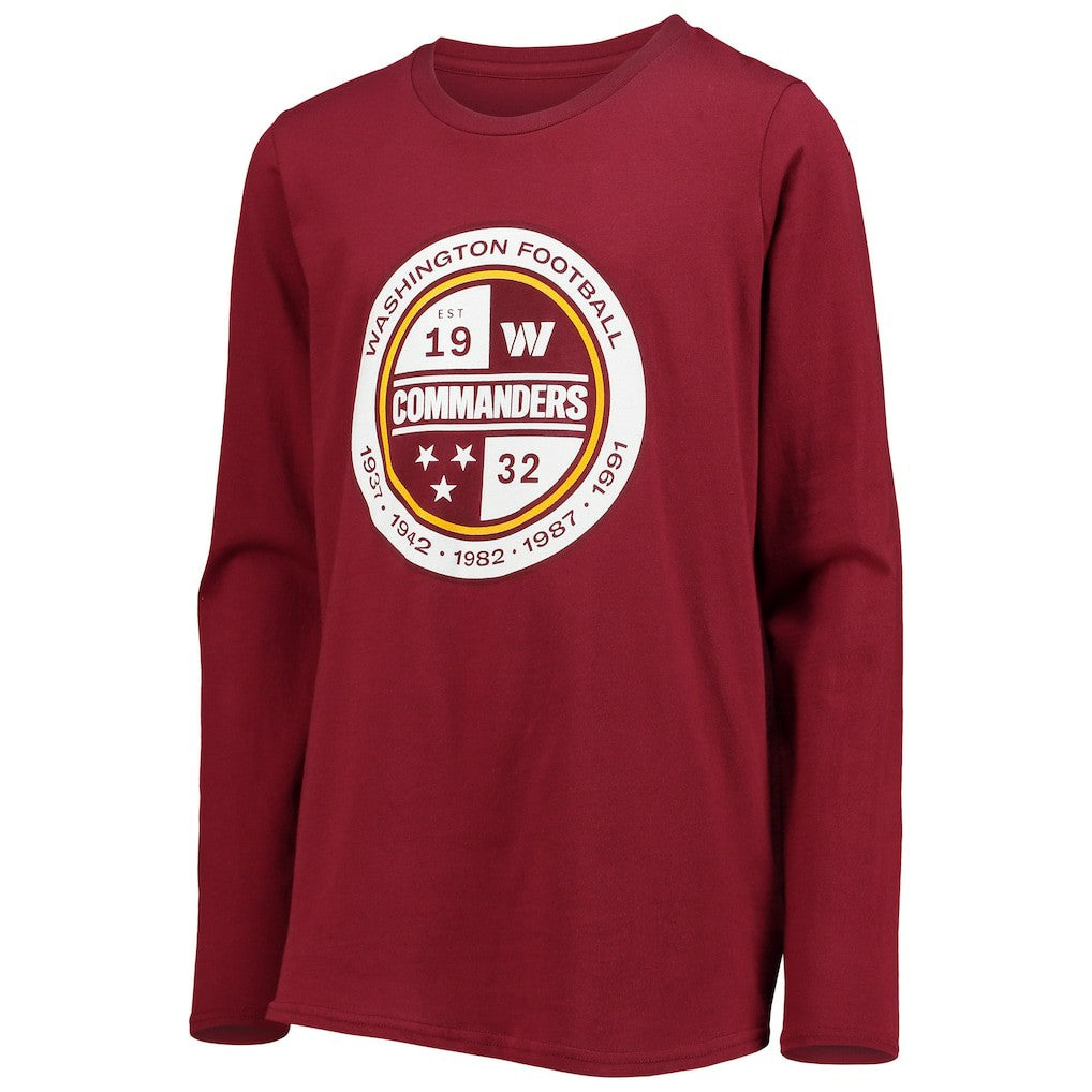 Washington Commanders Youth Secondary Logo Long Sleeve T-Shirt - Burgundy cheap