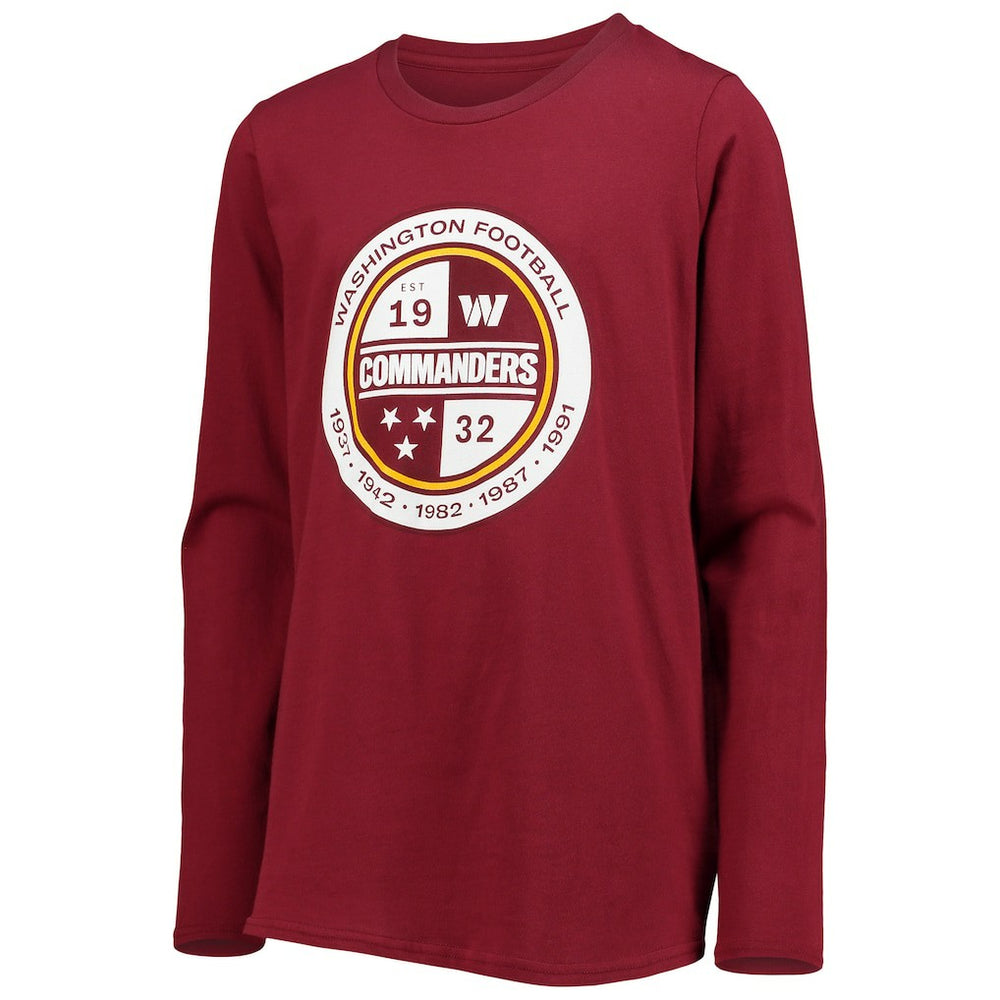 Washington Commanders Youth Secondary Logo Long Sleeve T-Shirt - Burgundy cheap