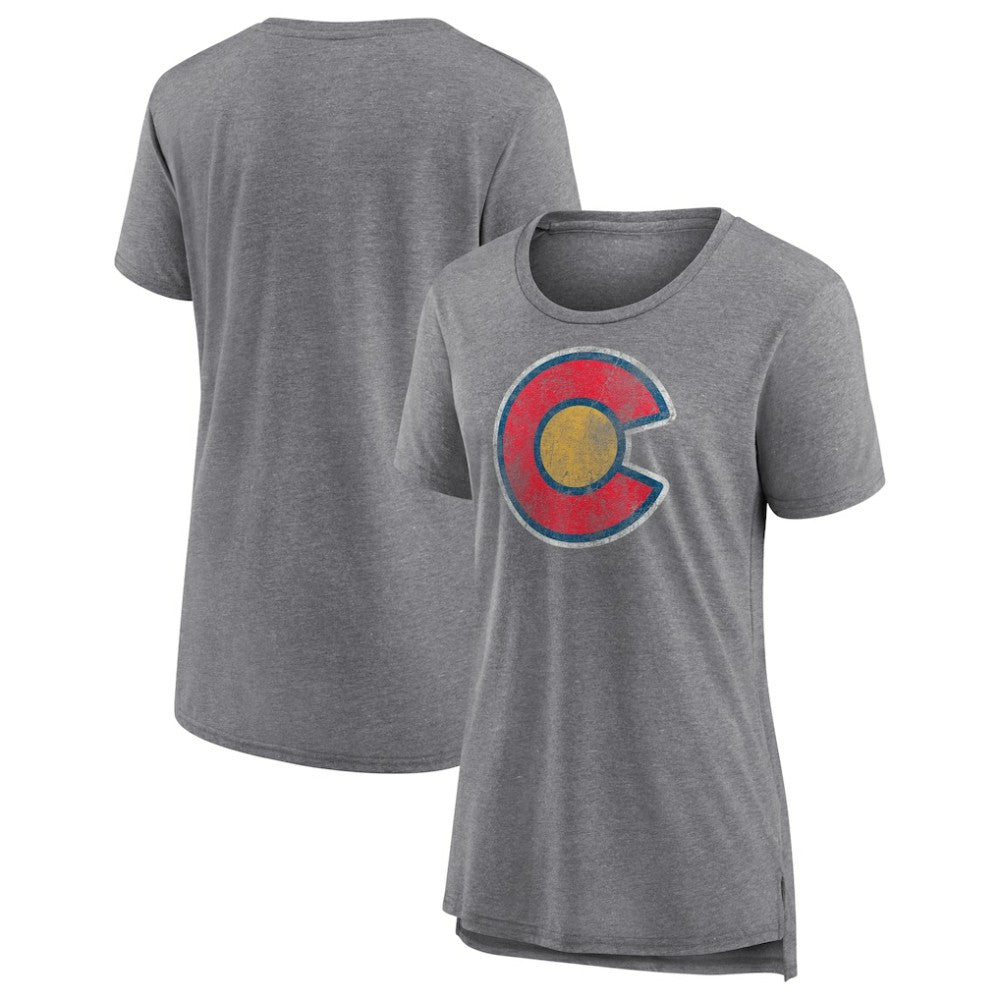 Colorado Avalanche Women's Slow Whistle Tri-Blend T-Shirt Gray