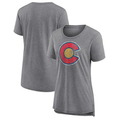 Colorado Avalanche Women's Slow Whistle Tri-Blend T-Shirt Gray