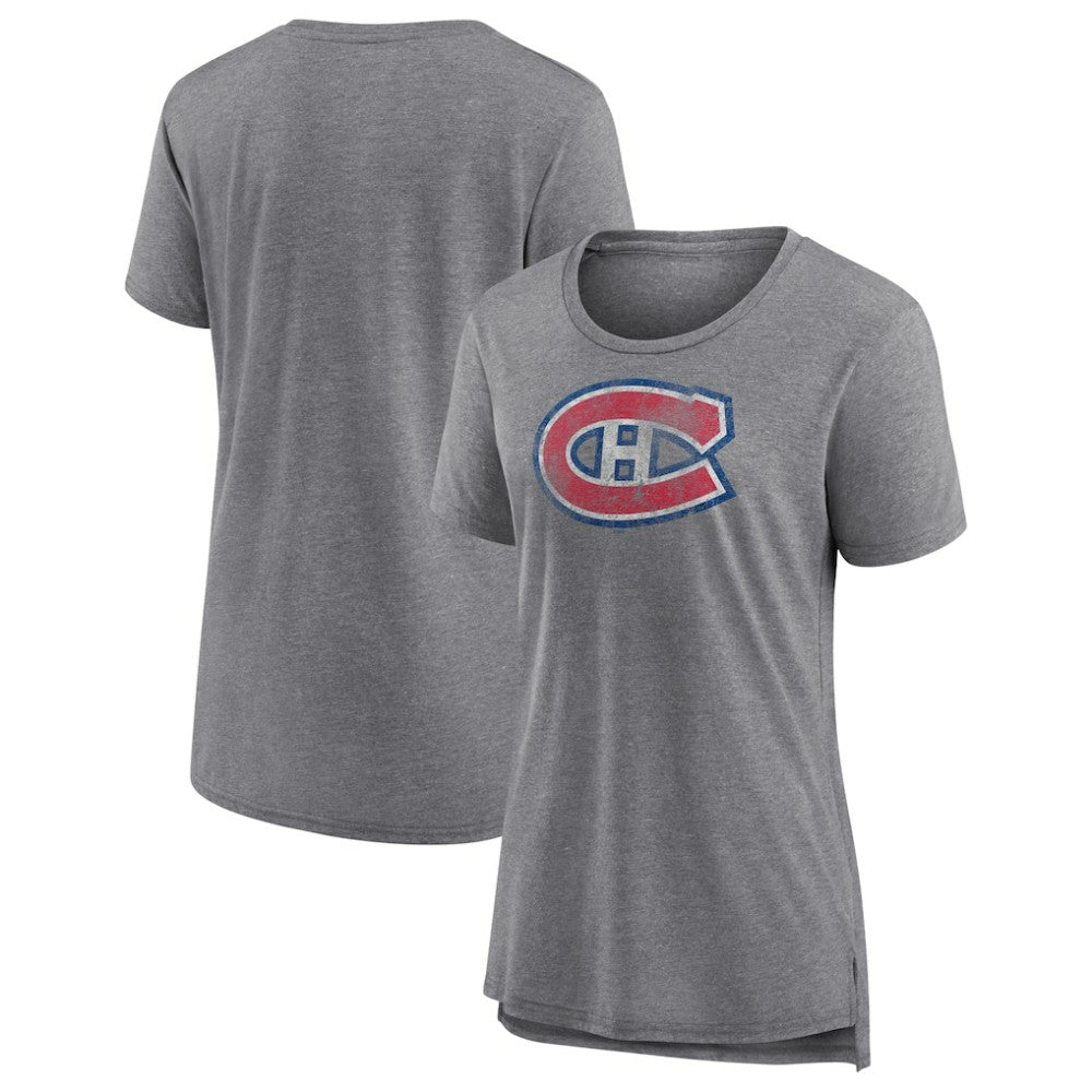 Montreal Canadiens Women's Slow Whistle Tri-Blend T-Shirt Gray