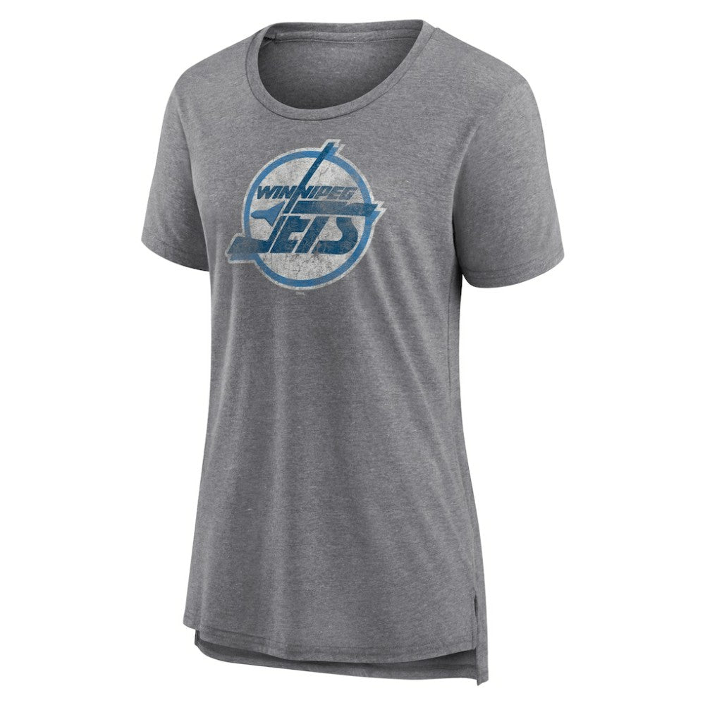 Winnipeg Jets Women's Slow Whistle Tri-Blend T-Shirt Gray