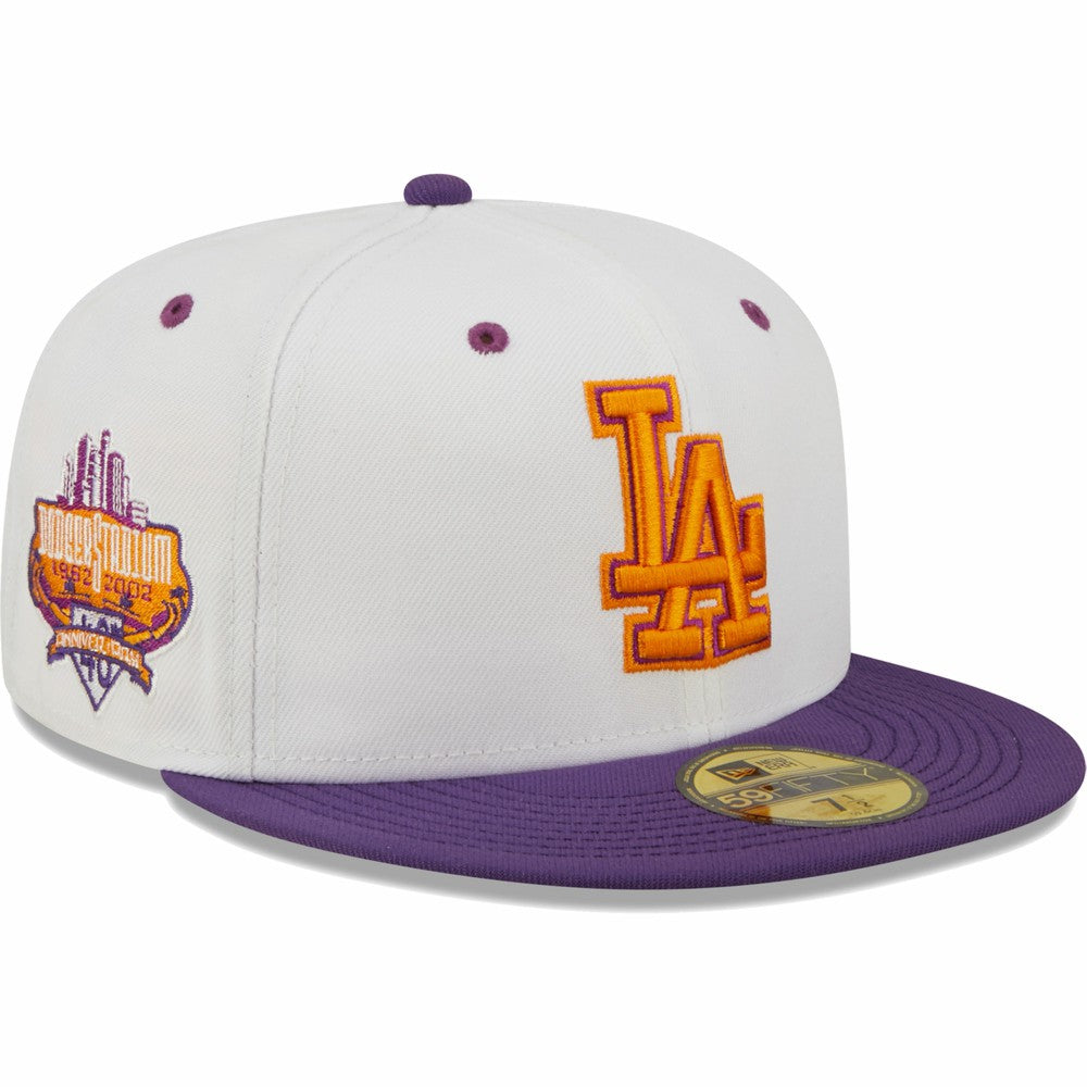 Los Angeles Dodgers 40th Anniversary at Dodger Stadium Grape Lolli 59FIFTY Fitted Hat - White/Purple | New Era