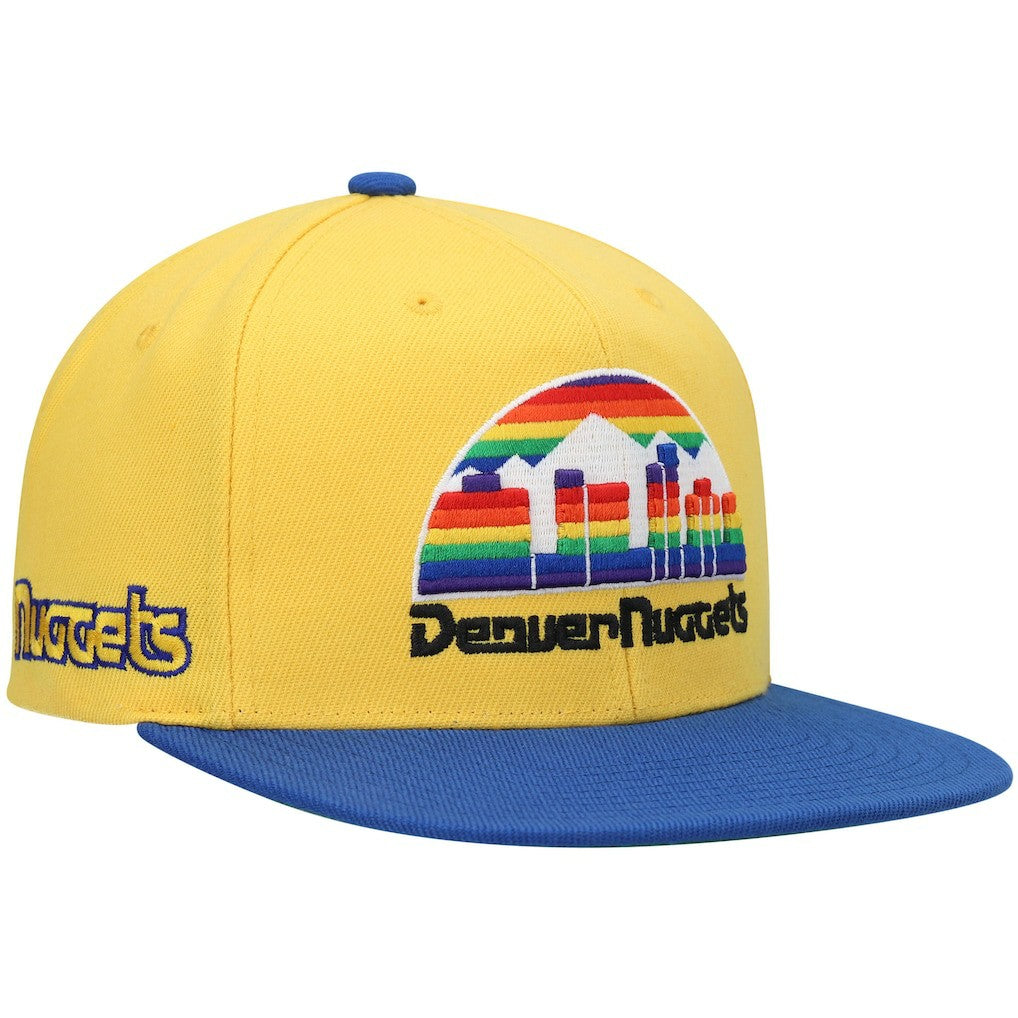 Denver Nuggets Hardwood Classics Snapback Hat sale - Gold/Royal | Mitchell & Ness for sale