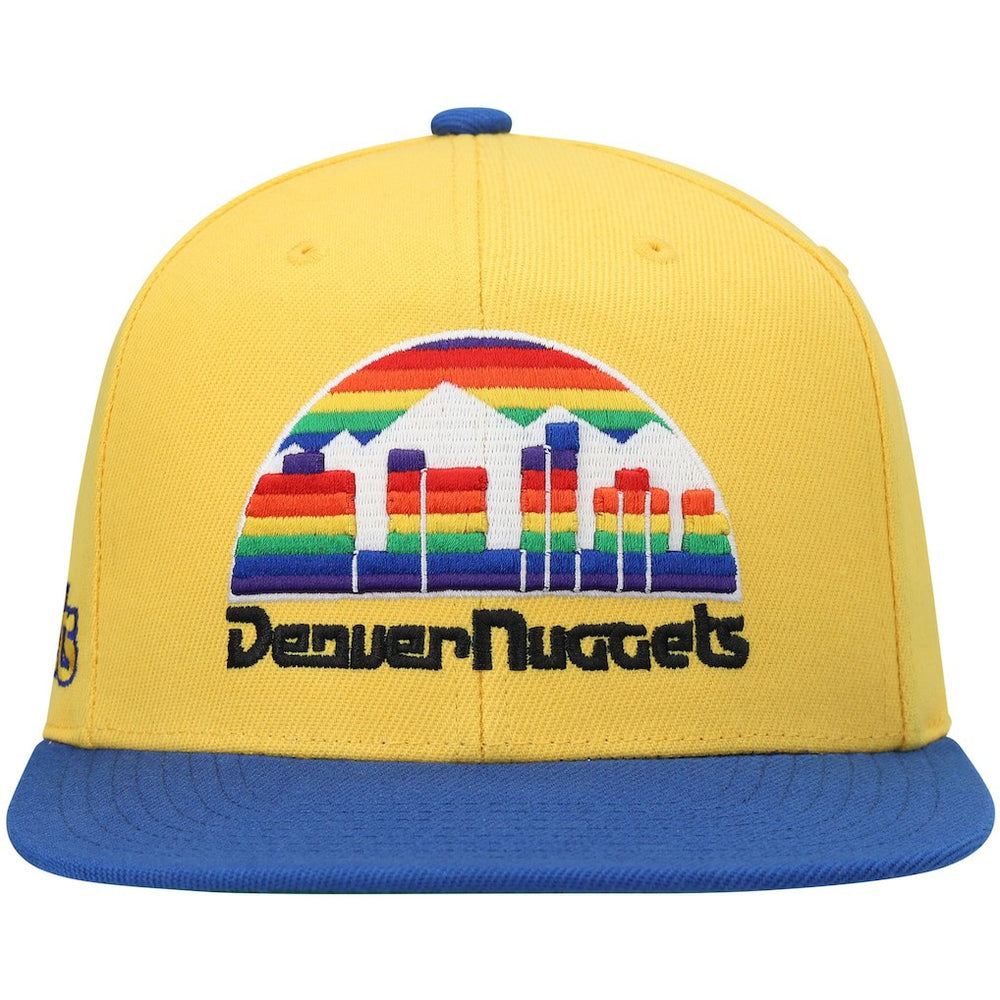 Denver Nuggets Hardwood Classics Snapback Hat sale - Gold/Royal | Mitchell & Ness for sale