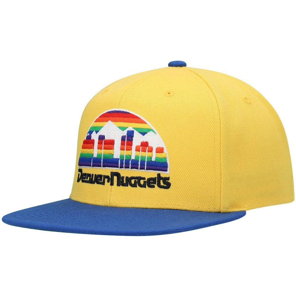 Denver Nuggets Hardwood Classics Snapback Hat sale - Gold/Royal | Mitchell & Ness for sale