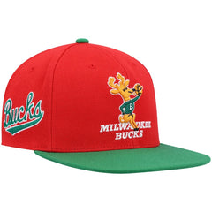 Milwaukee Bucks Hardwood Classics Snapback Hat - Red/Green | Mitchell & Ness outlet