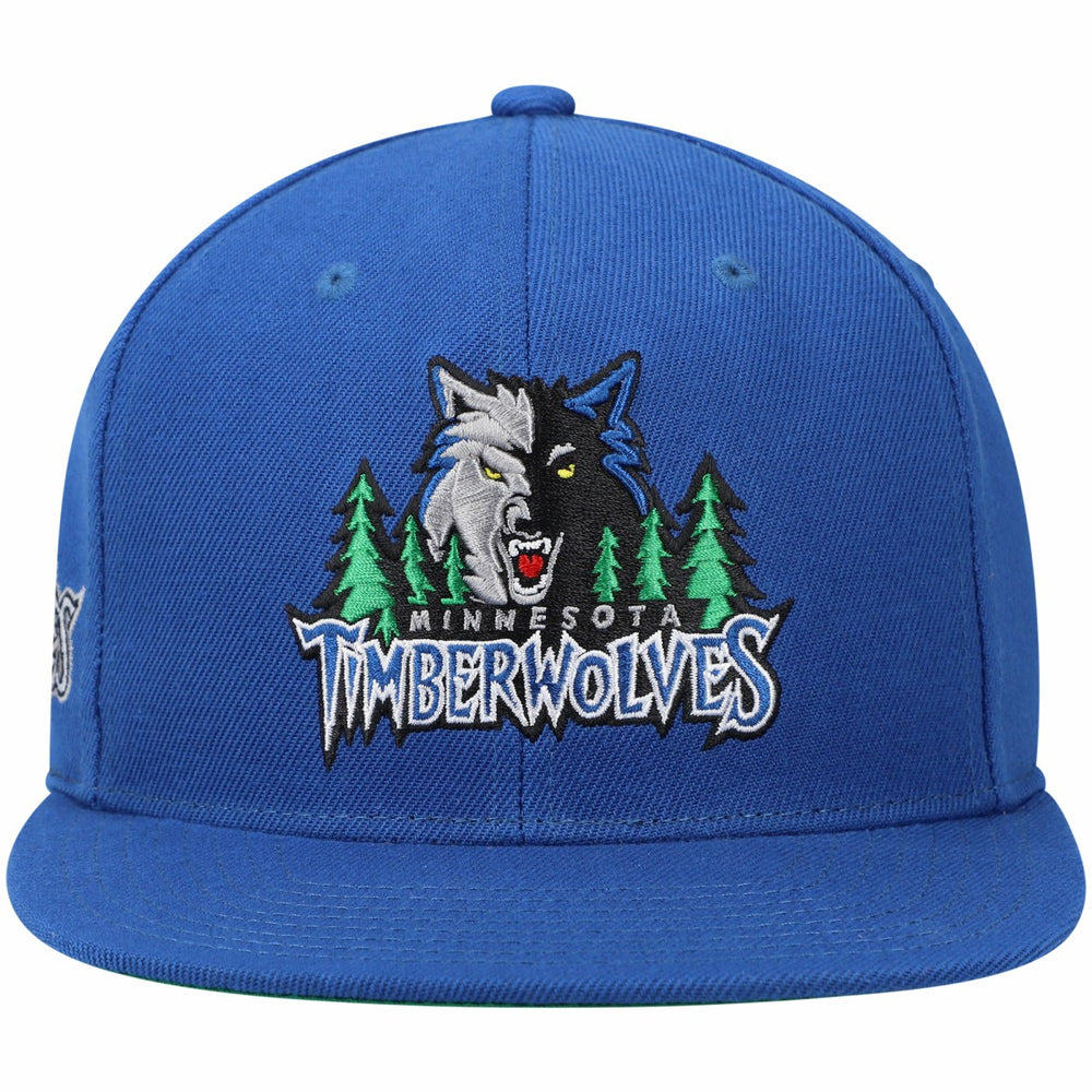 Minnesota Timberwolves Hardwood Classics Snapback Hat - Blue | Mitchell & Ness on sale