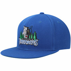 Minnesota Timberwolves Hardwood Classics Snapback Hat - Blue | Mitchell & Ness on sale
