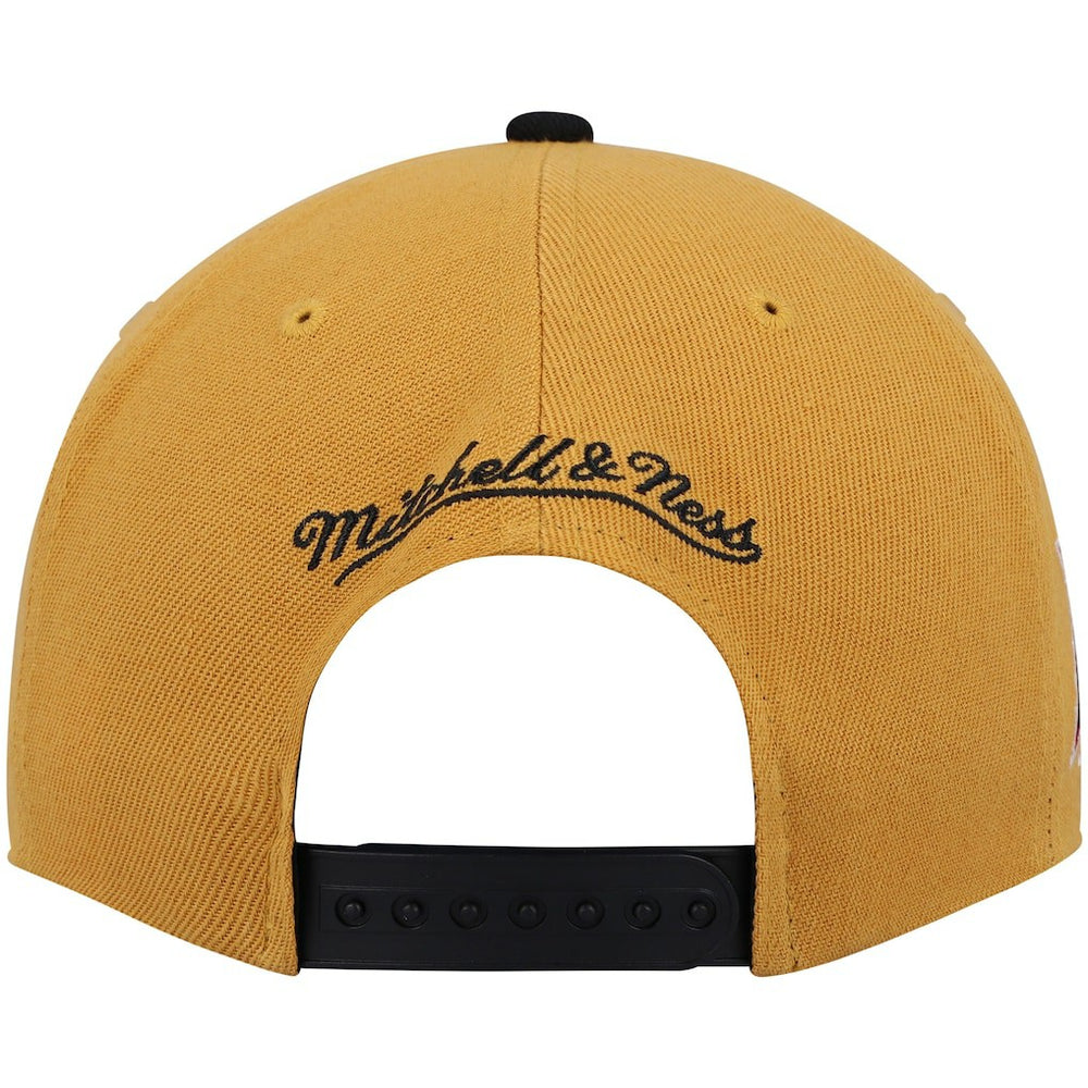 Philadelphia 76ers Hardwood Classics Snapback Hat - Gold/Black | Mitchell & Ness for sale