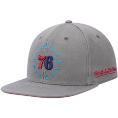 Philadelphia 76ers Hardwood Classics 60th Anniversary Carbon Cabernet Fitted Hat - Charcoal | Mitchell & Ness on sale