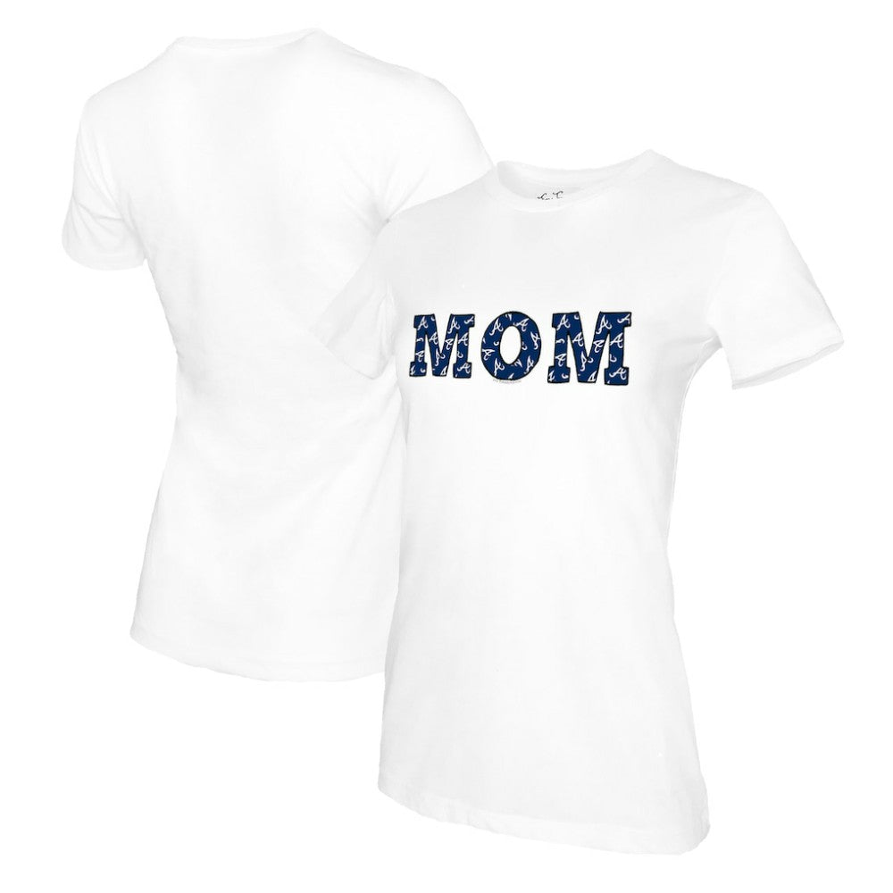 Atlanta Braves Tiny Turnip Women's Mom T-Shirt - White