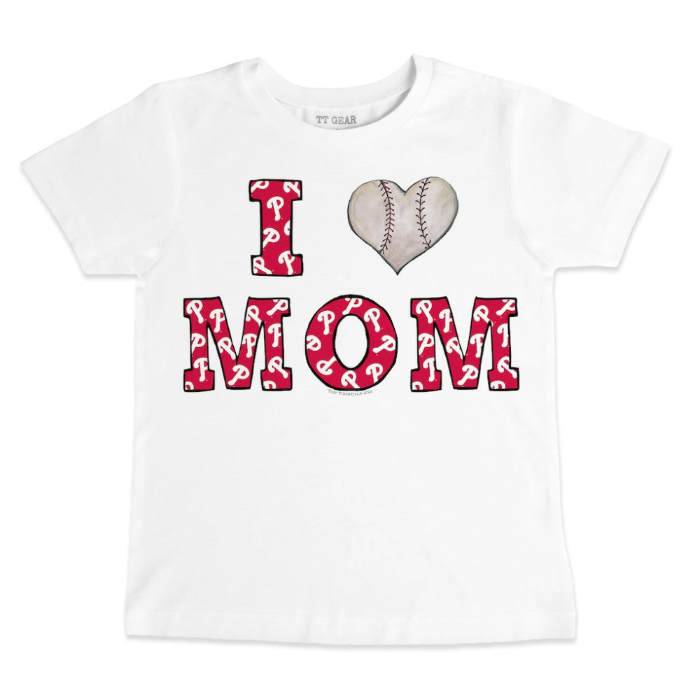 Philadelphia Phillies Tiny Turnip Youth Heart Mom T-Shirt - White