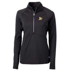 Athletics Cutter & Buck Women's Adapt Eco Knit Stretch Half-Zip Pullover Top - Black