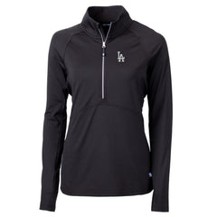 Los Angeles Dodgers Cutter & Buck Women's Adapt Eco Knit Stretch Half-Zip Pullover Top - Black