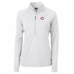 Cincinnati Reds Cutter & Buck Women's Adapt Eco Knit Stretch Half-Zip Pullover Top - White