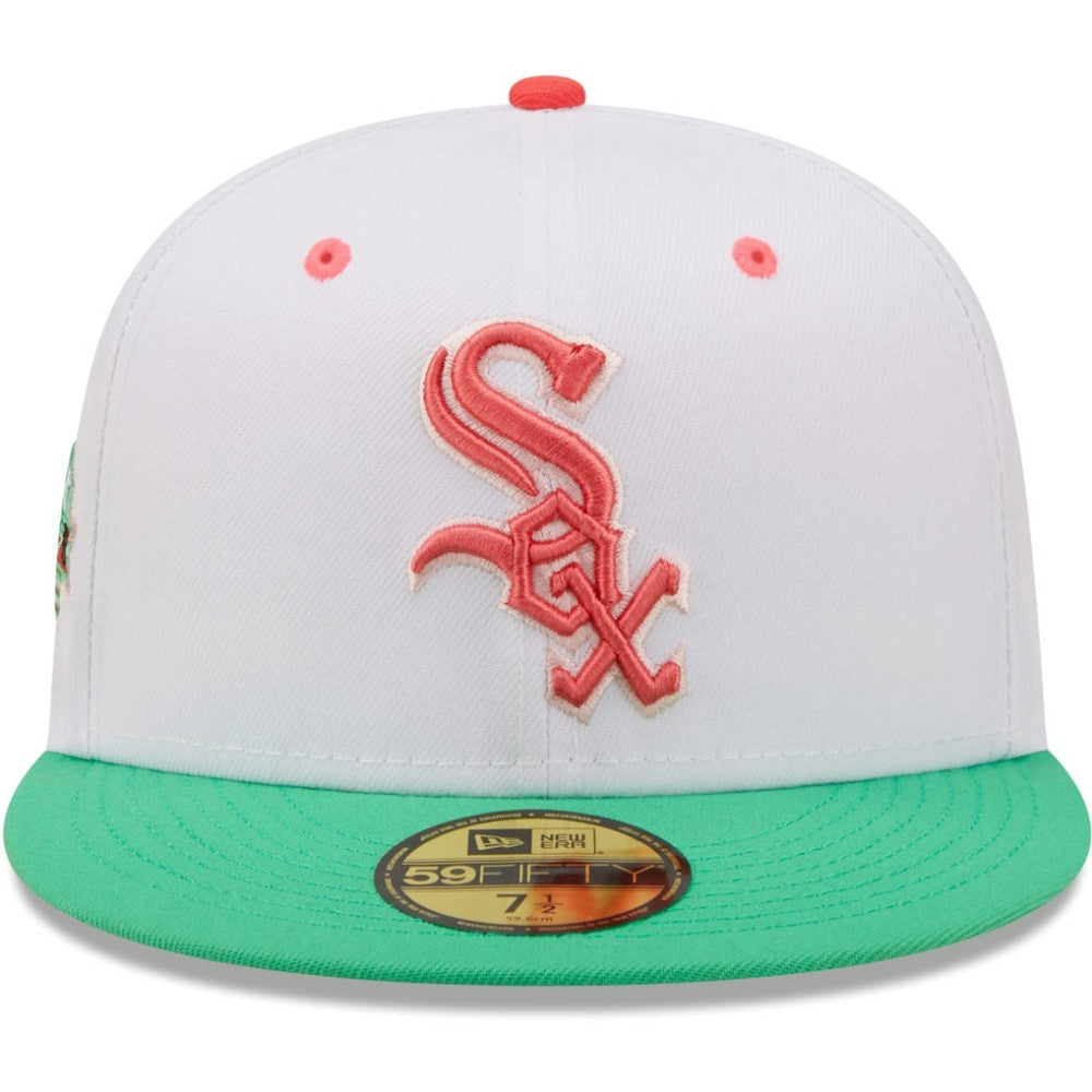 Chicago White Sox Inaugural Season at Comiskey Park Watermelon Lolli 59FIFTY Fitted Hat - White/Green | New Era