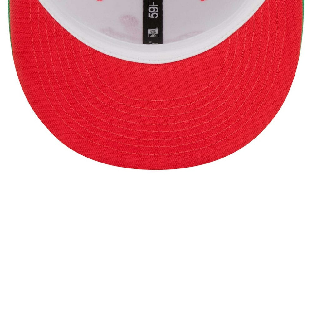 Los Angeles Dodgers 50th Anniversary in Los Angeles Watermelon Lolli 59FIFTY Fitted Hat - White/Green | New Era