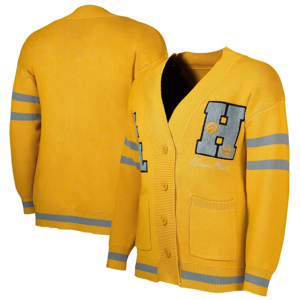 Atlanta Hawks NBA x Keiser Clark No Caller ID Button-Up Cardigan - Yellow/Gray online