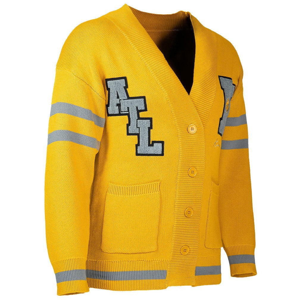 Atlanta Hawks NBA x Keiser Clark No Caller ID Button-Up Cardigan - Yellow/Gray online