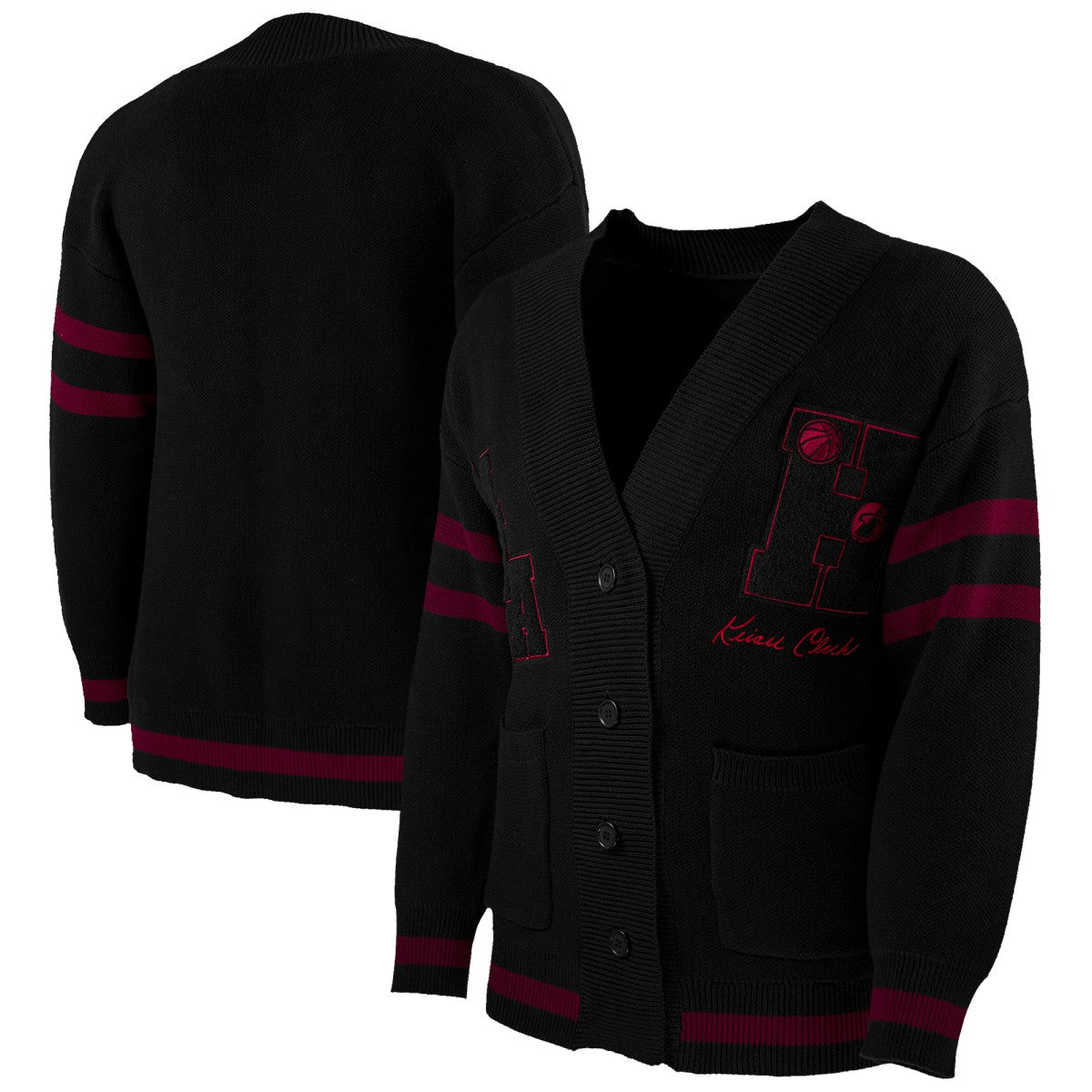 Miami Heat NBA x Keiser Clark No Caller ID Button-Up Cardigan - Black/Red on sale