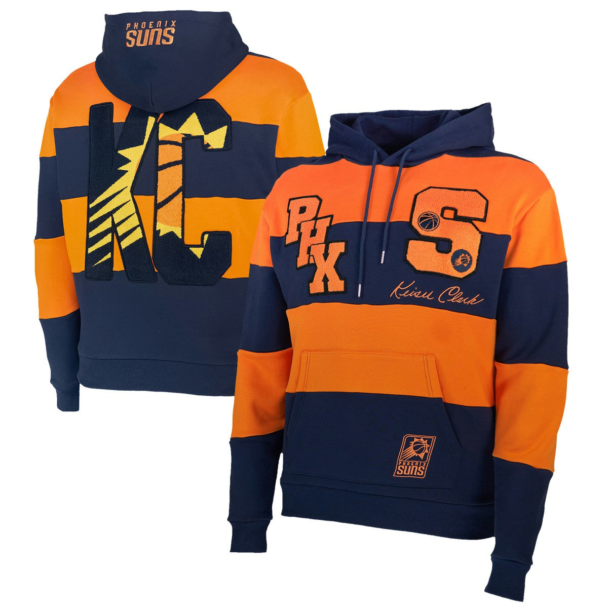 Phoenix Suns NBA x Keiser Clark No Caller ID Pullover Hoodie - Navy/Orange outlet