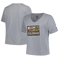 Colorado Rockies Women's City Connect Plus Size V-Neck T-Shirt - Gray | New Era
