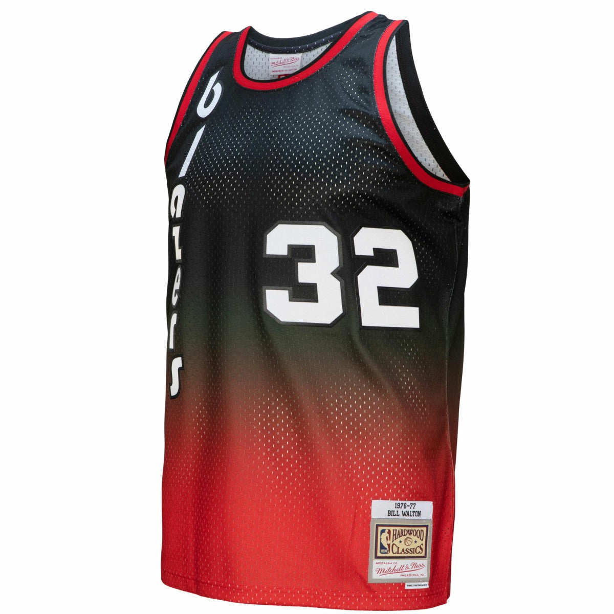 Bill Walton Portland Trail Blazers 1976/77 Hardwood Classics Fadeaway Swingman Player Jersey - Red/Black | Mitchell & Ness on sale