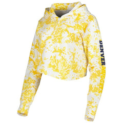Denver Nuggets Lusso Women's Maia Tri-Blend Cropped Quarter-Zip Top sale - Gold/White online
