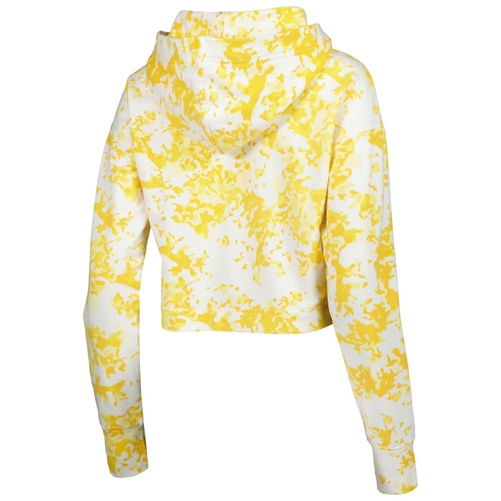 Los Angeles Lakers Lusso Women's Maia Tri-Blend Cropped Quarter-Zip Top - Gold/White on sale