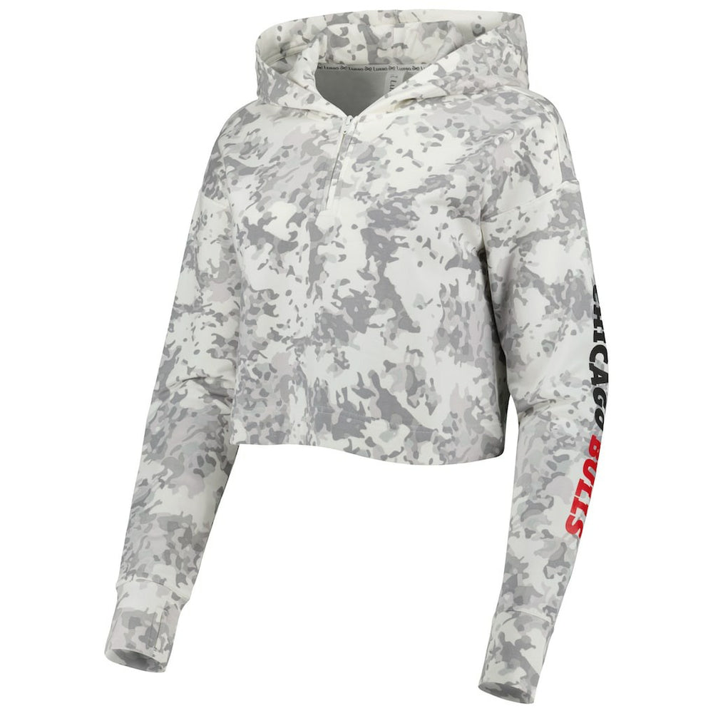 Chicago Bulls Lusso Women's Maia Tri-Blend Cropped Quarter-Zip Top sale - Gray/White sale