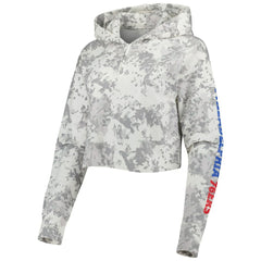 Philadelphia 76ers Lusso Women's Maia Tri-Blend Cropped Quarter-Zip Top - Gray/White outlet