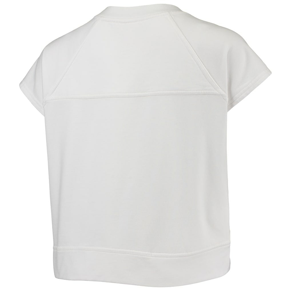 Brooklyn Nets Lusso Women's Margot Cropped Tri-Blend Cap Sleeve Sweatshirt - White for sale